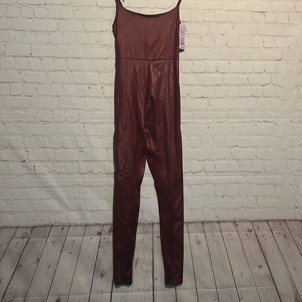 Wild Fable Women's Faux Leather Jumpsuit, Size XXS, Burgundy